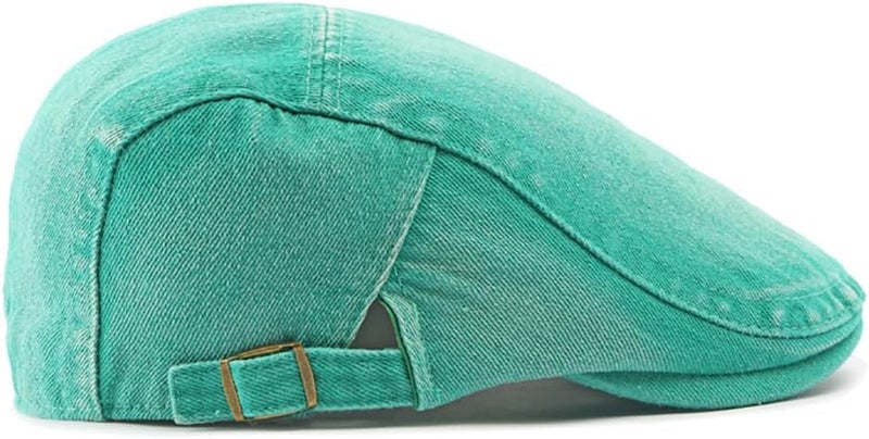 PTDTSHOU Newsboy Cap for Men Adjustable Flat Ivy Gatsby Cabbie Driving Hat Breathable Denim Cotton Golf Cap - Image 4